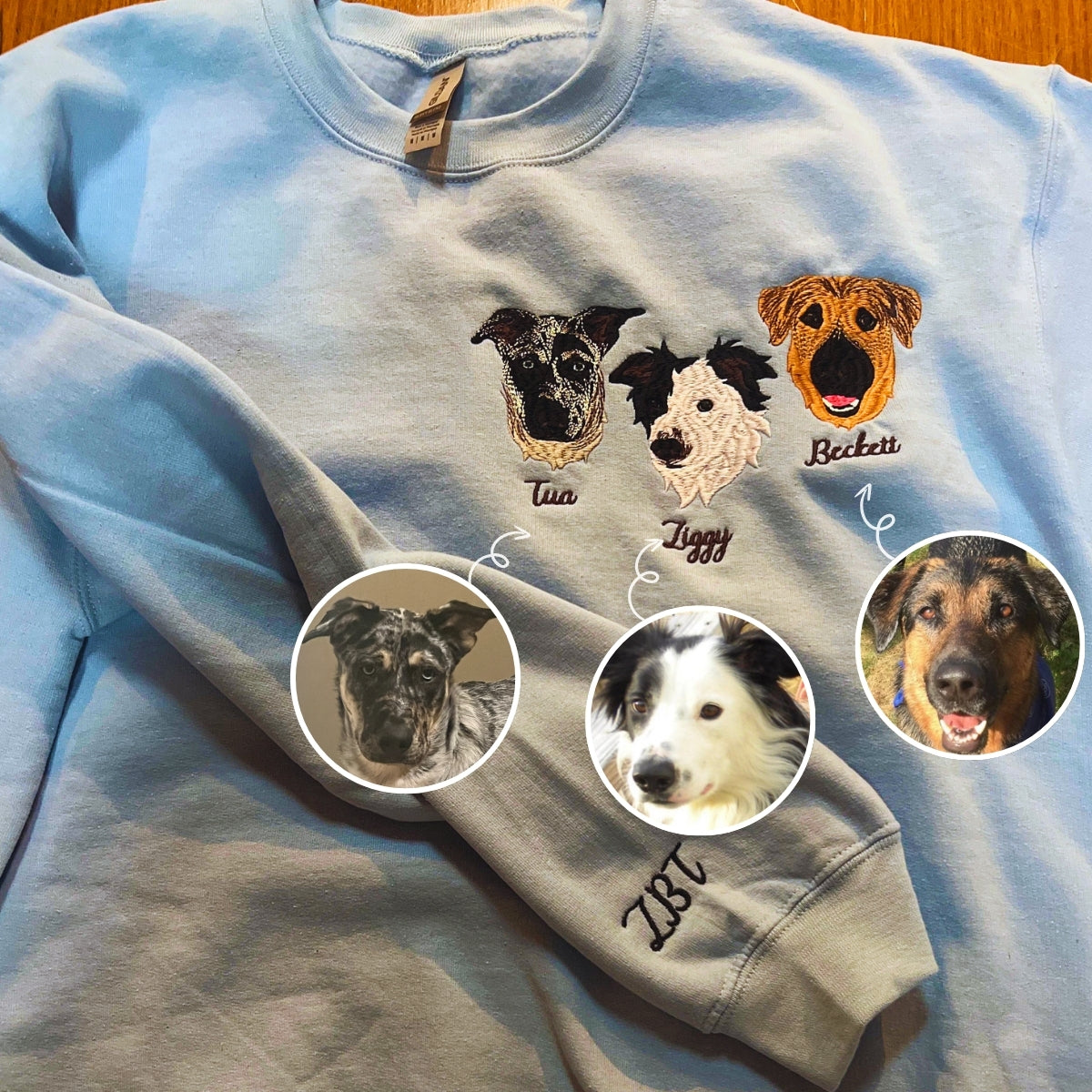 Rhodesian Ridgeback Sweatshirt or Hoodie, Custom Embroidered Gift from Photo Name