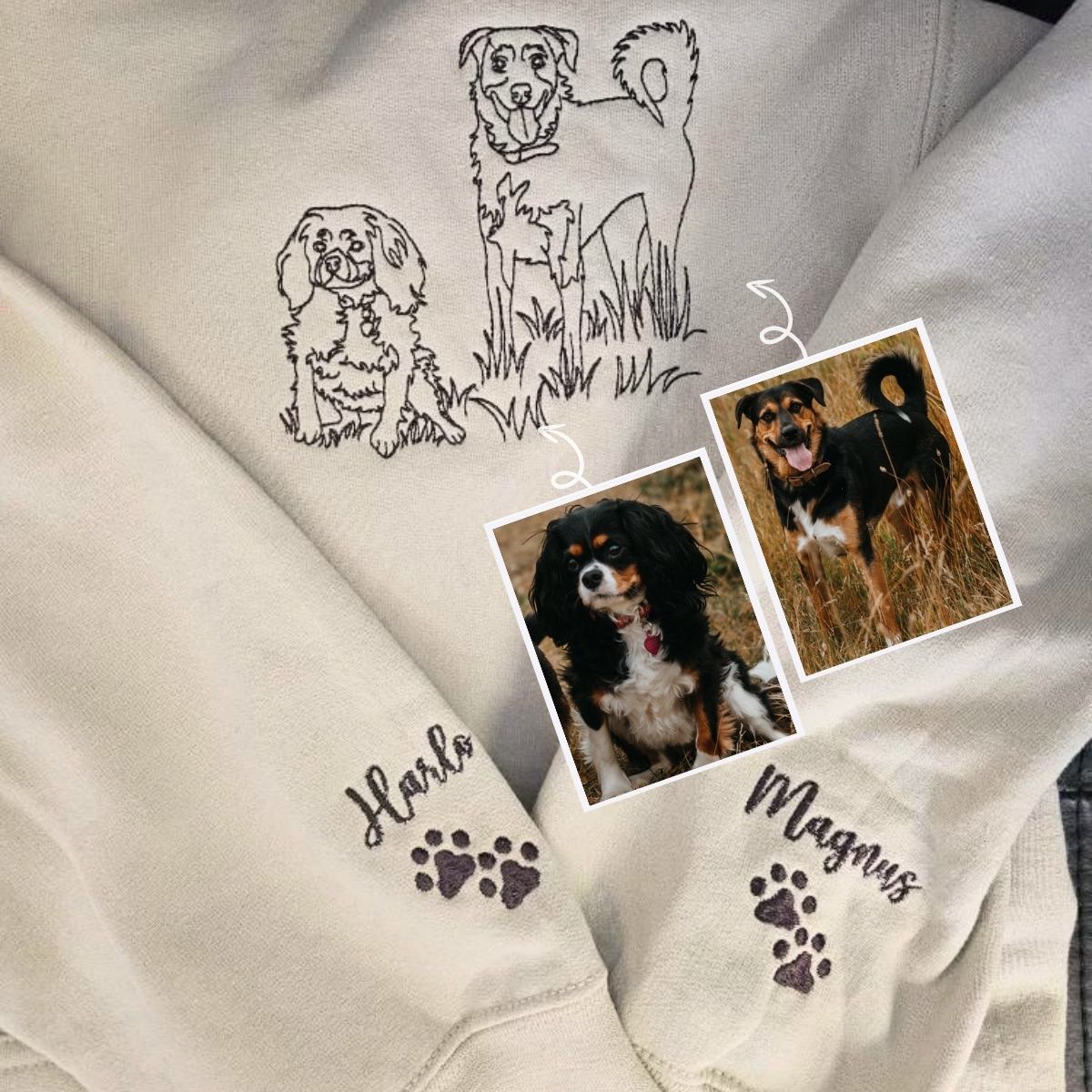 Yorkshire Terrier Sweatshirt or Hoodie, Custom Embroidered with Picture Name