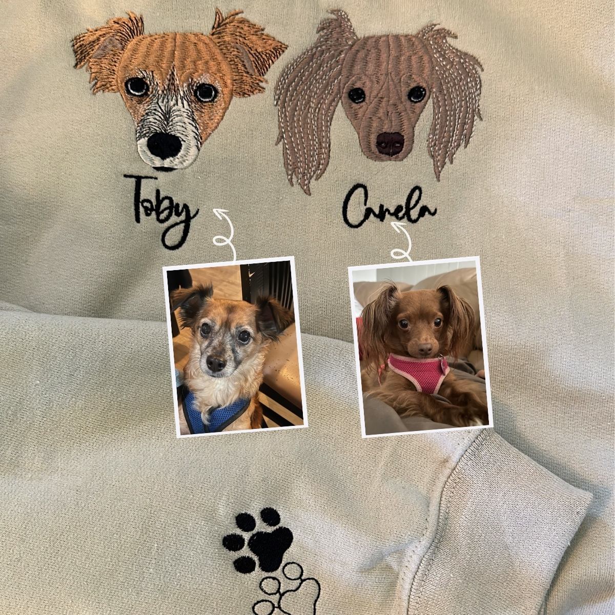 Poodle Sweatshirt or Hoodie, Custom Embroidered Gift with Picture Name