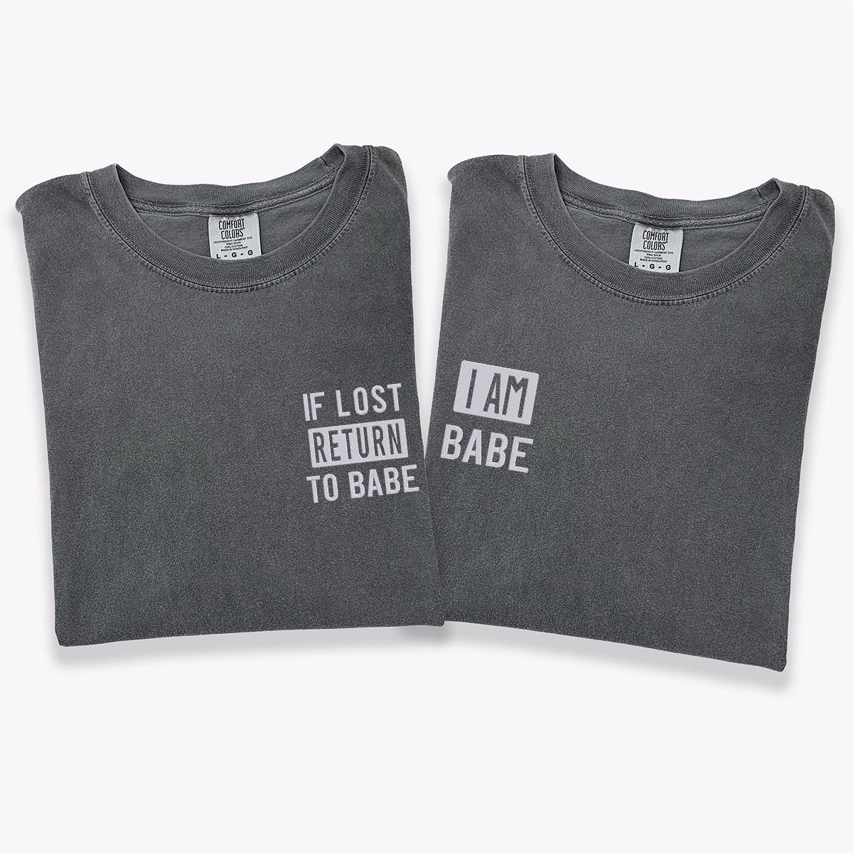 Custom Embroidered If Lost Return to Babe Matching T-shirts for Couples