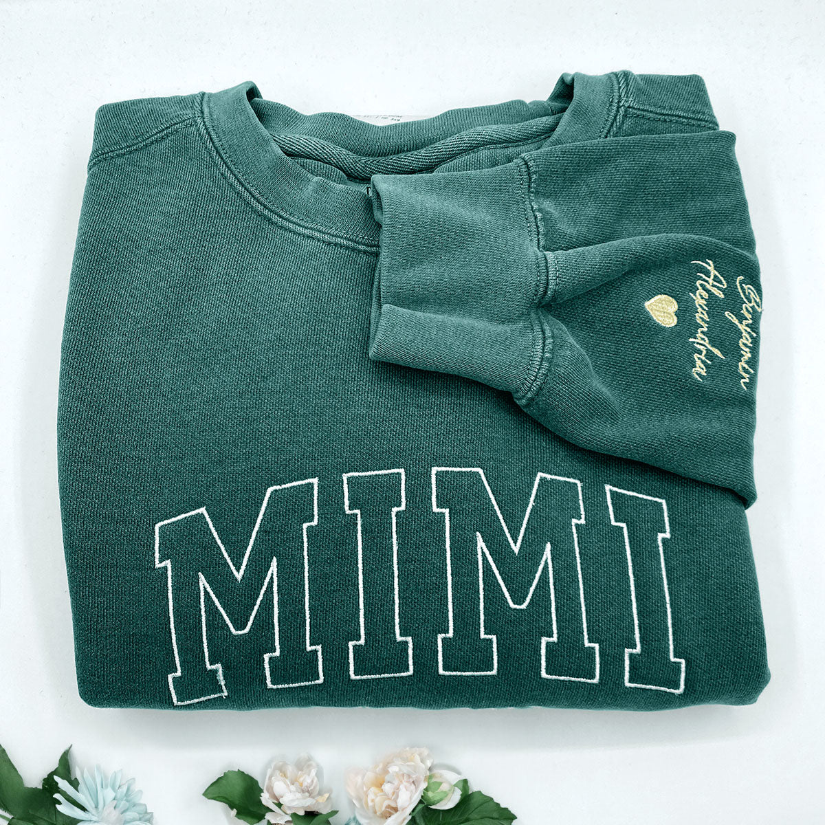 Personalized Papa Sweatshirts Hoodie with Name of Child, Dad EST 2024 Crewneck embroidered