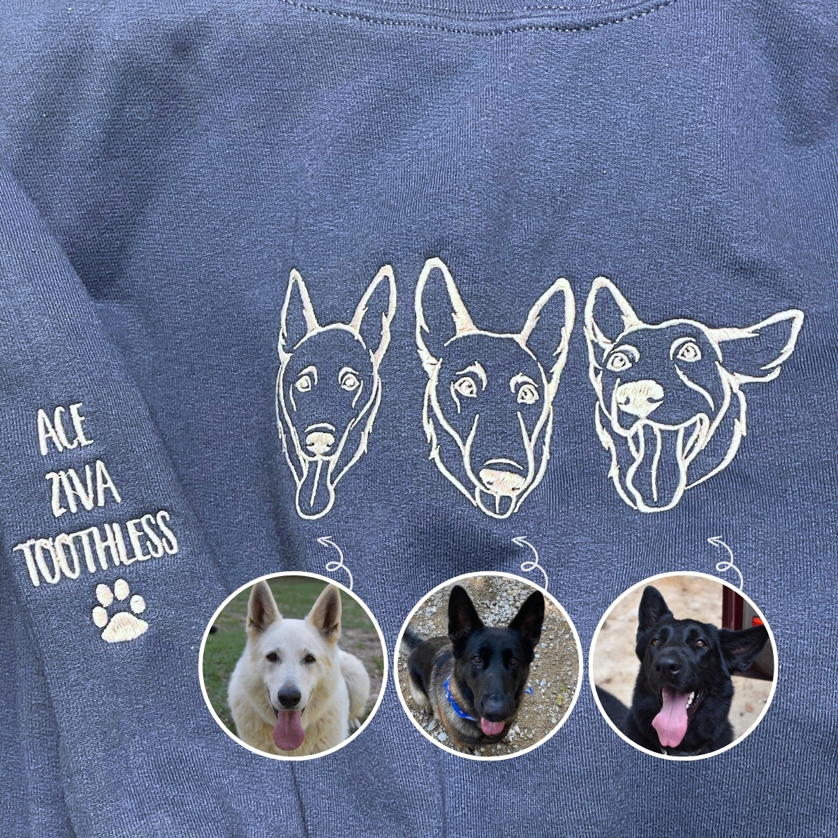Rhodesian Ridgeback Sweatshirt or Hoodie, Custom Embroidered Gift from Photo Name