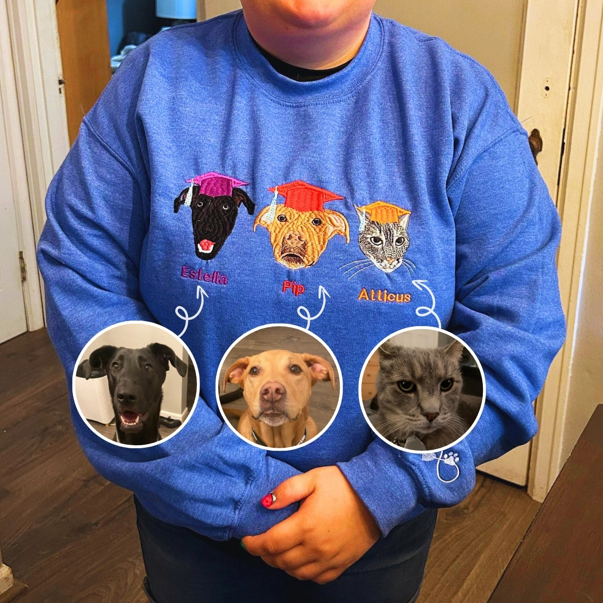 Rhodesian Ridgeback Sweatshirt or Hoodie, Custom Embroidered Gift from Photo Name