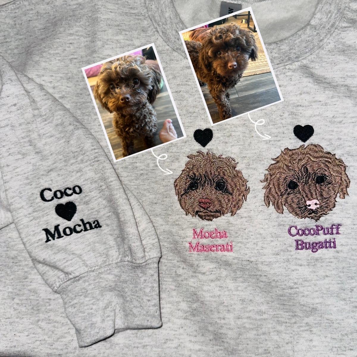 Yorkshire Terrier Sweatshirt or Hoodie, Custom Embroidered with Picture Name